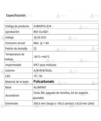 Foco de LEDs para montaje en el interior del vehículo camuflado