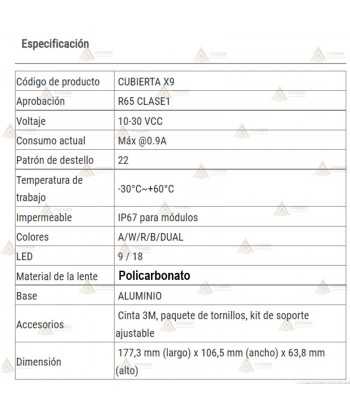 Foco de LEDs para montaje en el interior del vehículo camuflado