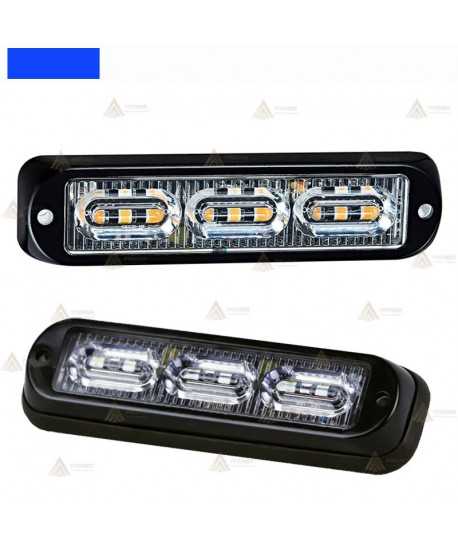Foco direccional empotrable con 9 leds de color azul para emergencias