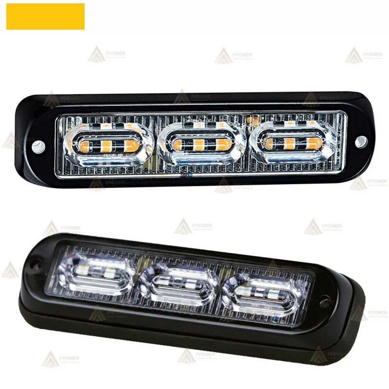 Foco direccional empotrable con 9 leds de color ámbar para vehículos
