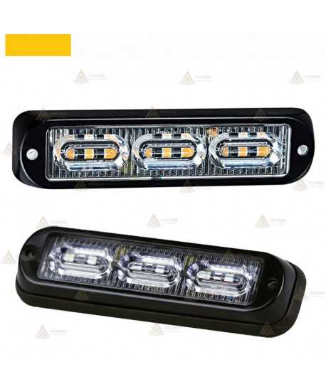 Foco direccional empotrable con 9 leds de color ámbar para vehículos