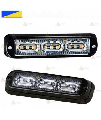 Foco direccional empotrable con 9 leds de color azul/ámbar para emergencias