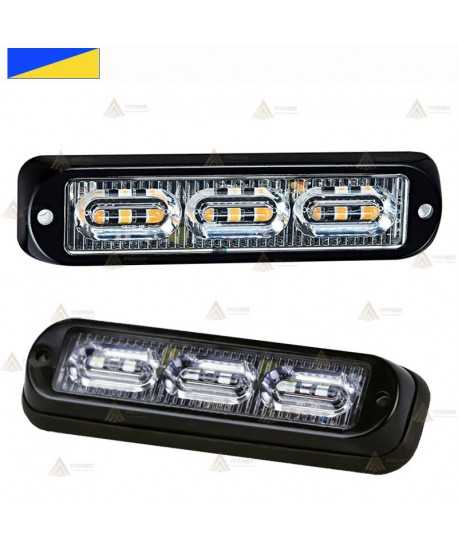 Foco direccional empotrable con 9 leds de color azul/ámbar para emergencias