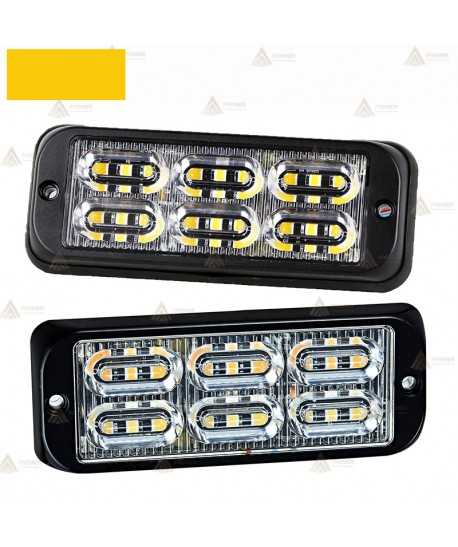 Foco direccional empotrable con 18 leds de color ámbar para vehículos