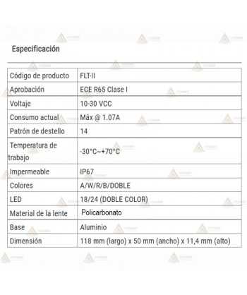 Foco direccional empotrable con 18 leds de color ámbar para vehículos