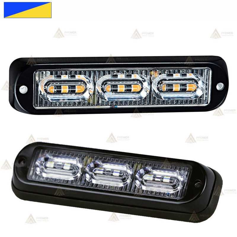Foco direccional empotrable con 9 leds de color azul/ámbar para emergencias