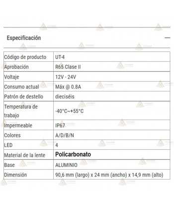 Foco direccional empotrable de 4 leds ámbar para vehículos