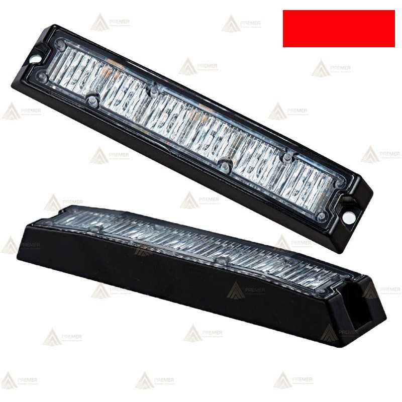Foco direccional empotrable de 6 leds rojo para vehículos de emergencias