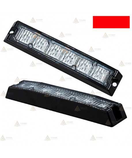 Foco direccional empotrable de 6 leds rojo para vehículos de emergencias