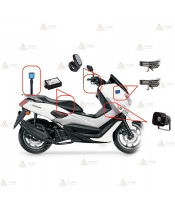 Kit de luces para motos de policía con mástil de 24 leds