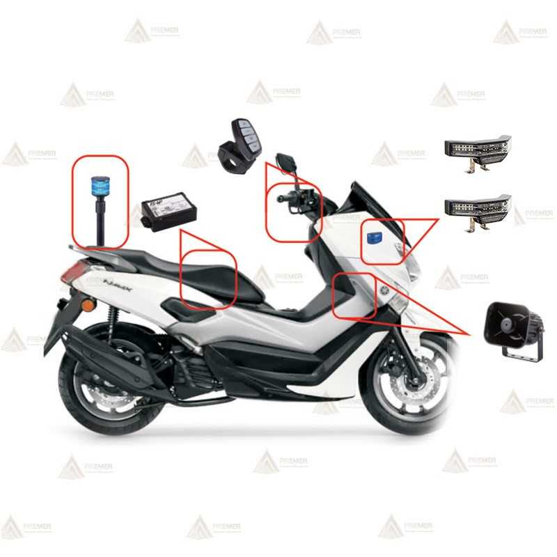 Kit de luces para motos de policía con mástil de 24 leds