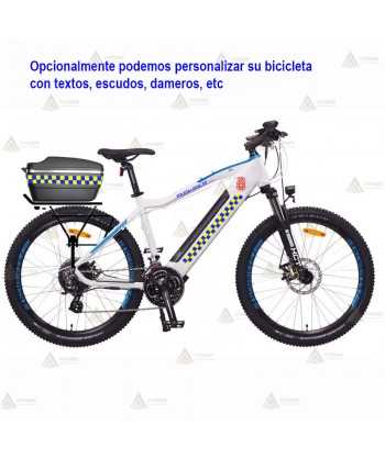 Bicicleta eléctrica de montaña para policía con batería 48V 12Ah 576Wh
