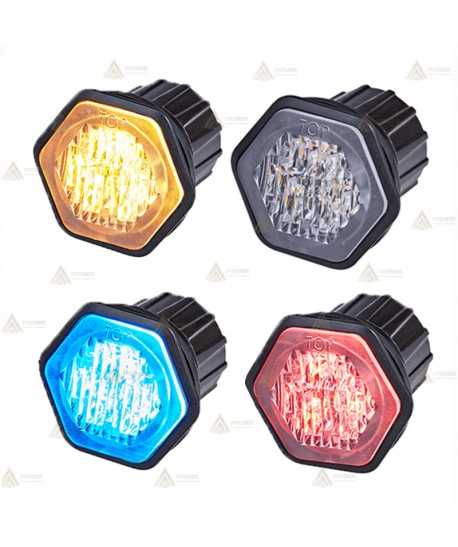 Piloto empotrable con 6 leds para vehículos de emergencias