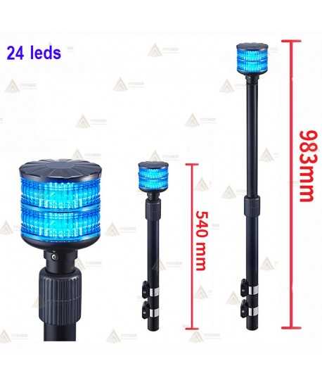 Mástil telescópico con 24 leds para vehículos de emergencias