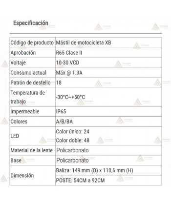 Mástil telescópico con 24 leds para vehículos de emergencias