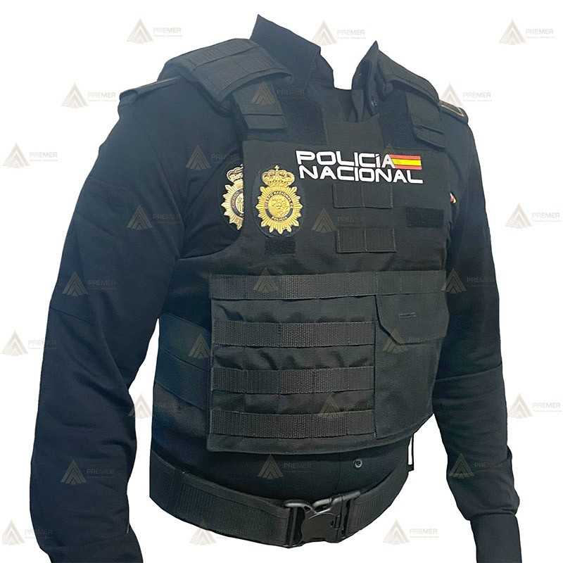 Funda exterior para chalecos antibala con sistema Molle y bolsillo para la Policía Nacional