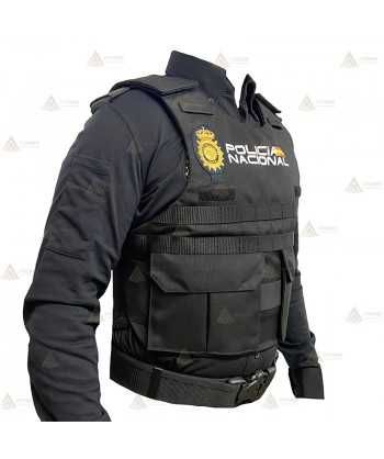 Funda exterior para chalecos antibala de la Policía Nacional con sistema Molle y bolsillos