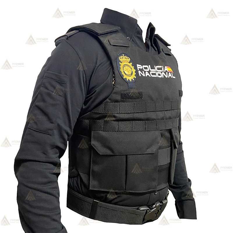 Funda exterior para chalecos antibala de la Policía Nacional con sistema Molle y bolsillos