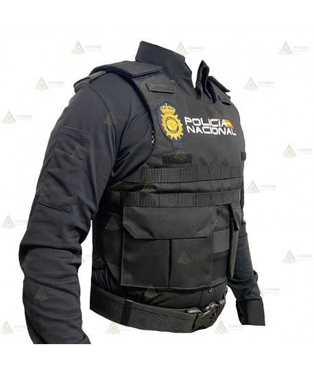 Funda exterior para chalecos antibala de la Policía Nacional con sistema Molle y bolsillos