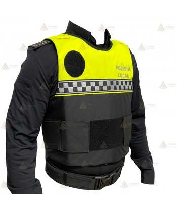 Funda exterior bicolor y damero para chalecos antibala de la Policía Local