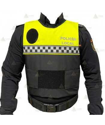 Funda exterior bicolor y damero para chalecos antibala de la Policía Local