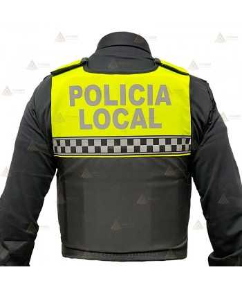 Funda exterior bicolor y damero para chalecos antibala de la Policía Local
