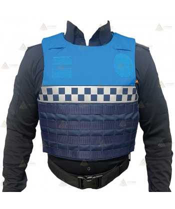 Funda exterior bicolor y damero para chalecos antibala de la Policía Local