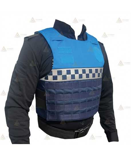 Funda exterior bicolor y damero para chalecos antibala de la Policía Local