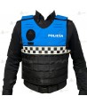 Funda exterior bicolor y damero reflectante blanco para chalecos antibala de la Policía Local