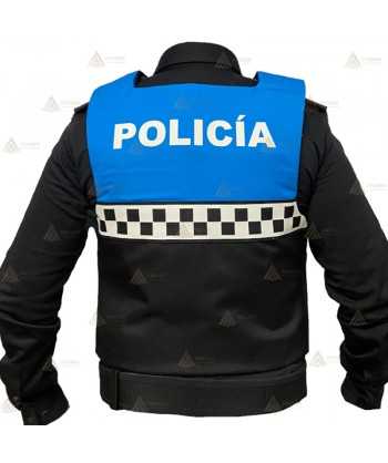 Funda exterior bicolor y damero reflectante blanco para chalecos antibala de la Policía Local