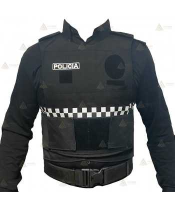 Funda exterior con damero para chalecos antibala de la Policía Loca