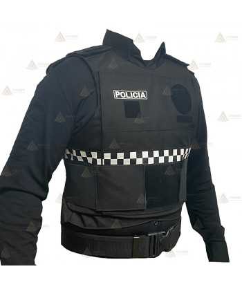 Funda exterior con damero para chalecos antibala de la Policía Loca