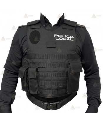 Funda exterior para chalecos antibala con sistema Molle y 3 bolsillos de la Policía Local