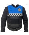 Funda exterior bicolor y damero reflectante para chalecos antibala de la Policía Local