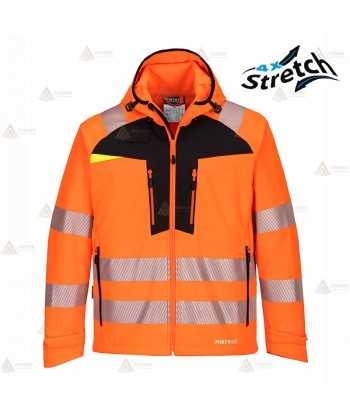 Chaqueta softshell de alta visibilidad con cintas segmentadas