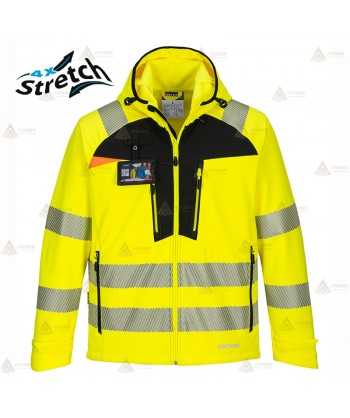 Chaqueta softshell de alta visibilidad con cintas segmentadas