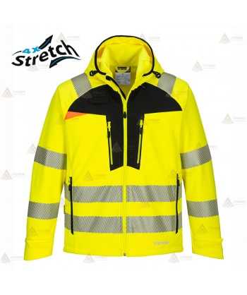 Chaqueta softshell de alta visibilidad con cintas segmentadas