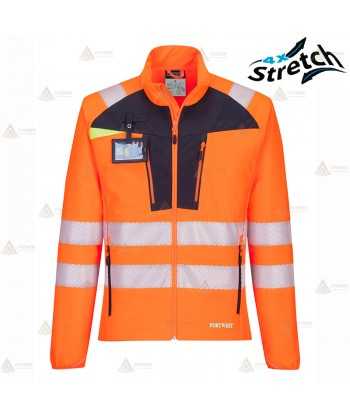 Camiseta con cremallera de alta visibilidad con cintas segmentadas