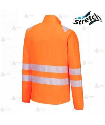 Camiseta con cremallera de alta visibilidad con cintas segmentadas
