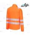 Camiseta con cremallera de alta visibilidad con cintas segmentadas
