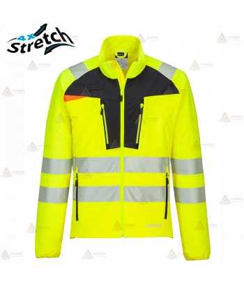 Camiseta con cremallera de alta visibilidad con cintas segmentadas