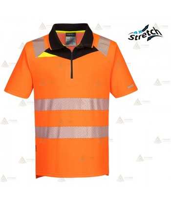 Polo de manga corta de alta visibilidad con cintas segmentadas