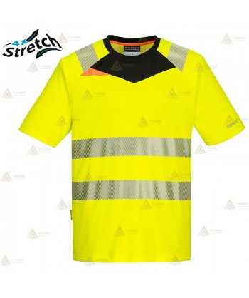 Camiseta de manga corta de alta visibilidad con cintas segmentadas