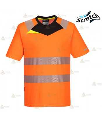 Camiseta de manga corta de alta visibilidad con cintas segmentadas