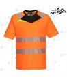 Camiseta de manga corta de alta visibilidad con cintas segmentadas