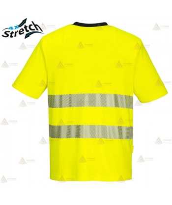 Camiseta de manga corta de alta visibilidad con cintas segmentadas