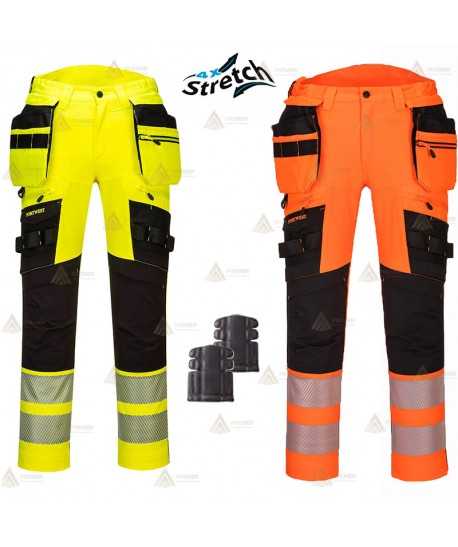 Pantalón con refuerzos de alta visibilidad con cintas segmentadas para rescate