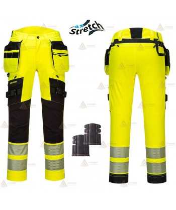 Pantalón con refuerzos de alta visibilidad con cintas segmentadas para rescate