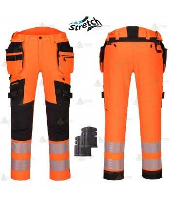 Pantalón con refuerzos de alta visibilidad con cintas segmentadas para rescate