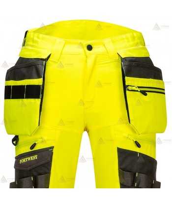 Pantalón con refuerzos de alta visibilidad con cintas segmentadas para rescate